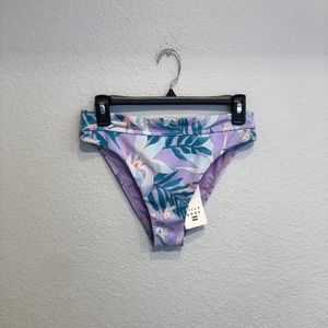 🆕 NWT Billabong purple tropical print high waisted cheeky bikini bottoms